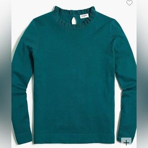 J. Crew Ruffleneck Sweater - Vivid Jade, women’s medium
